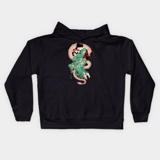 Japanese Girl With Dragon and Cats 2 T-Shirt 04 Kids Hoodie